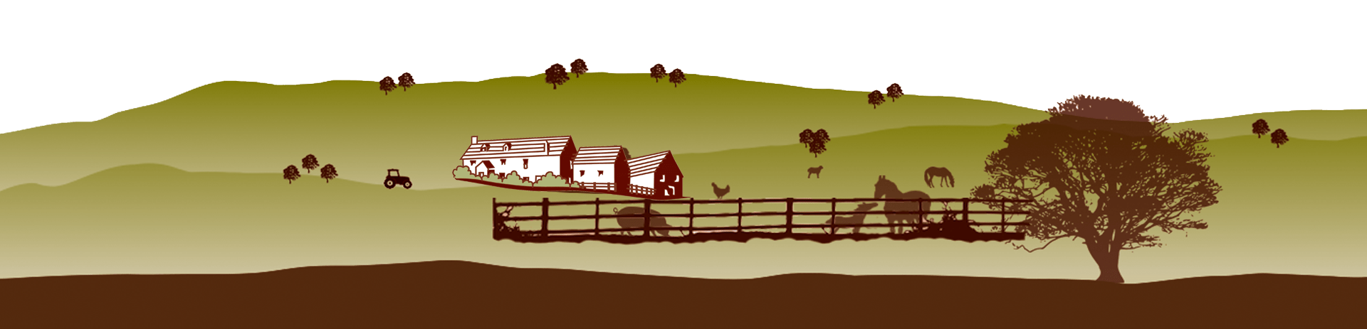 Greenmeadow Farm silhouette footer illustration